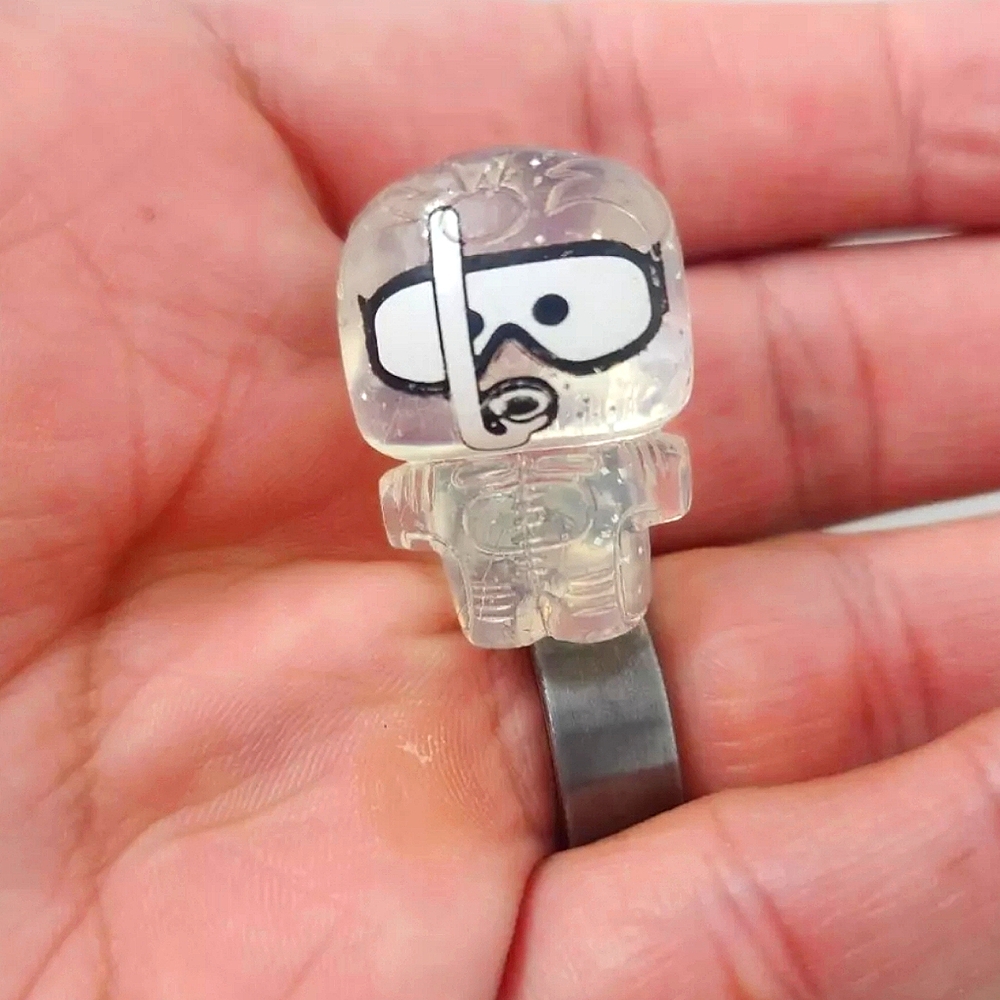 Gogo's Crazy Bones Vntg Snok Solid Figure Snorkeling Little Figurine Raretoys